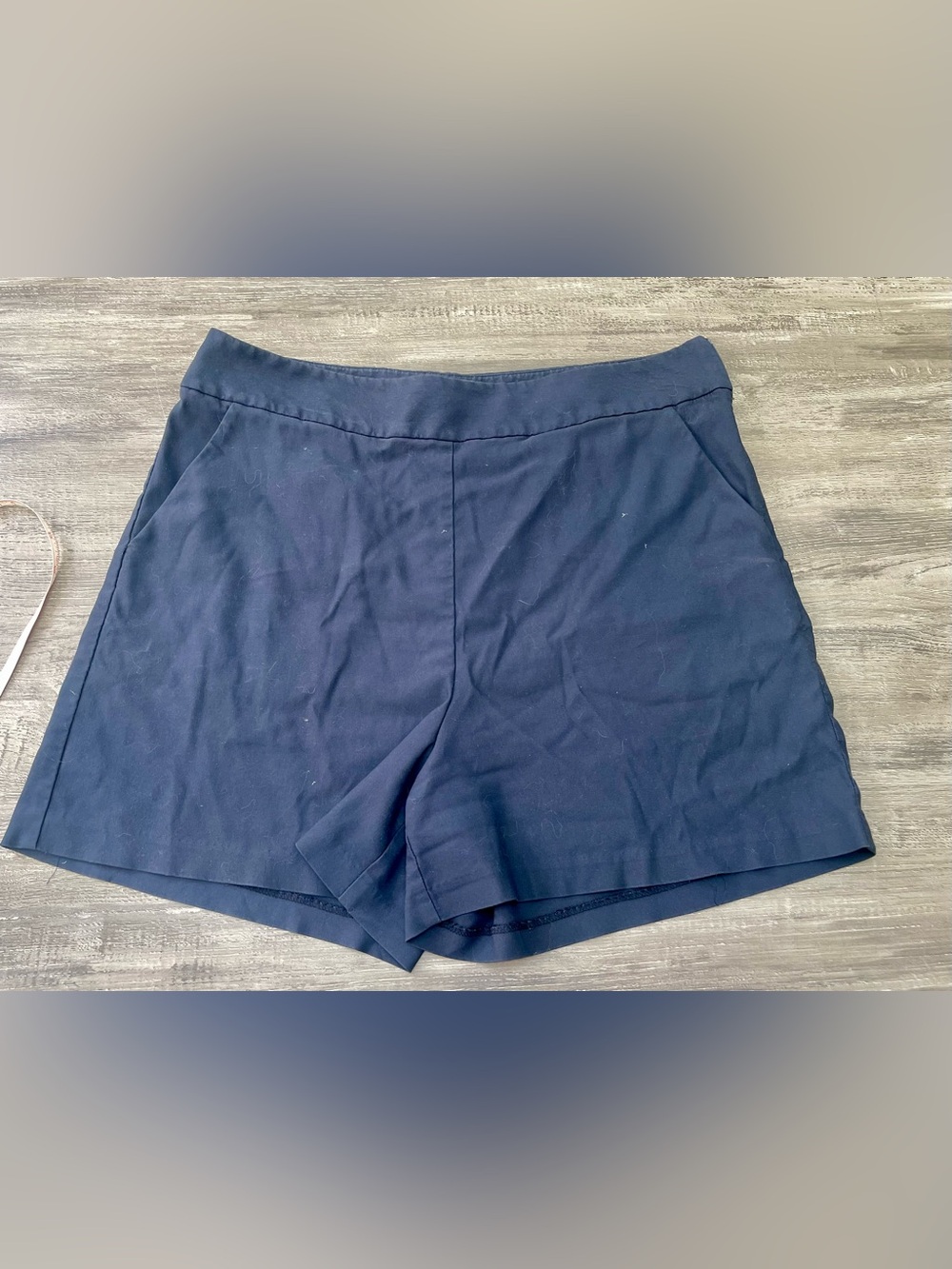 Sailor shorts -High-Waist Navy Women's Shorts - Sleek Tailored Style